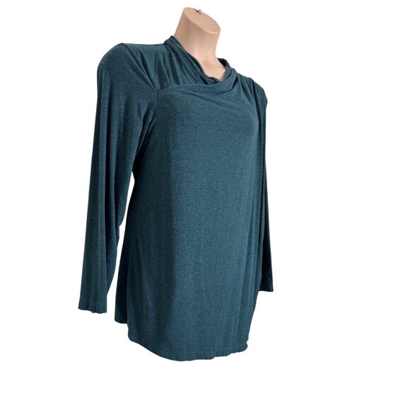 H by Halston Pullover Size 2X Cross Wrap Green Tunic Zip Up Back - Picture 6 of 9